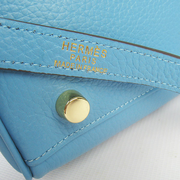 High Quality Hermes Kelly 35CM Togo Leather Bag Light Blue 6308